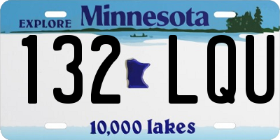 MN license plate 132LQU