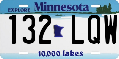 MN license plate 132LQW
