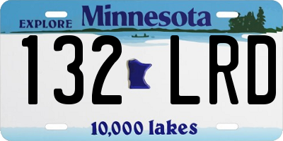 MN license plate 132LRD