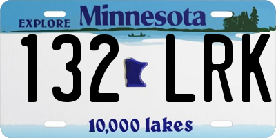 MN license plate 132LRK