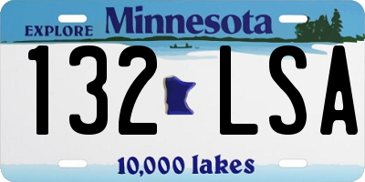 MN license plate 132LSA