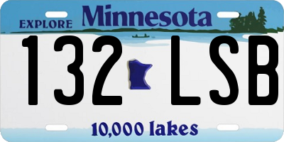 MN license plate 132LSB