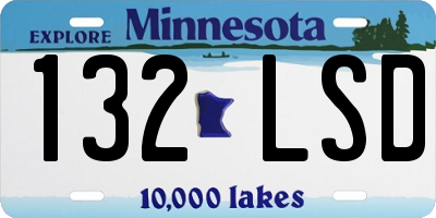 MN license plate 132LSD