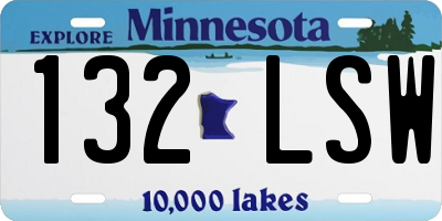 MN license plate 132LSW