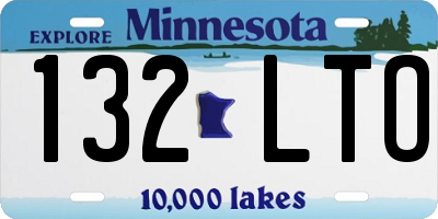 MN license plate 132LTO