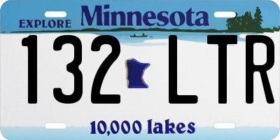 MN license plate 132LTR