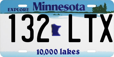 MN license plate 132LTX