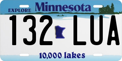 MN license plate 132LUA