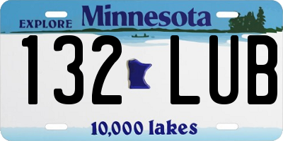 MN license plate 132LUB