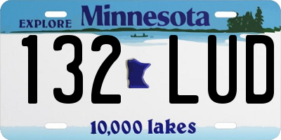 MN license plate 132LUD