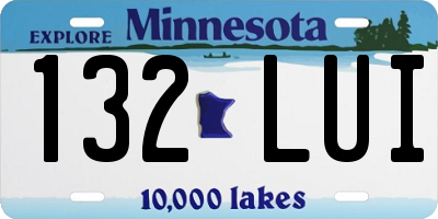 MN license plate 132LUI