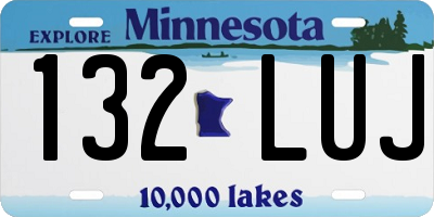 MN license plate 132LUJ