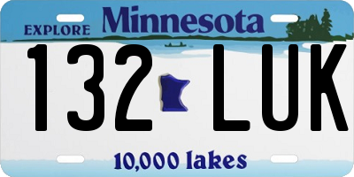 MN license plate 132LUK