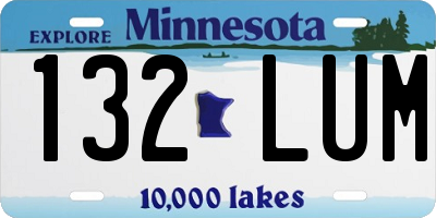 MN license plate 132LUM