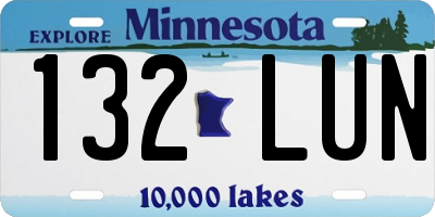 MN license plate 132LUN