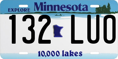 MN license plate 132LUO