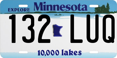 MN license plate 132LUQ