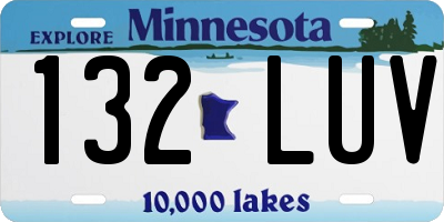 MN license plate 132LUV