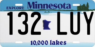 MN license plate 132LUY