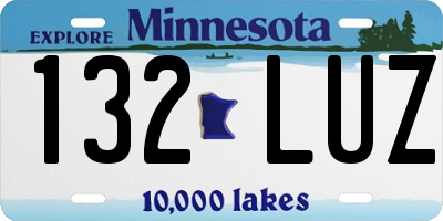 MN license plate 132LUZ