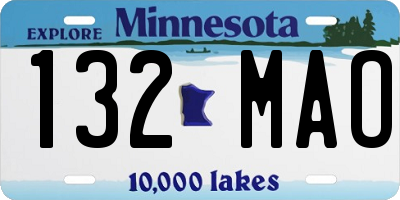 MN license plate 132MAO