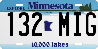 MN license plate 132MIG