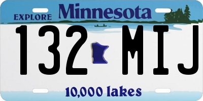 MN license plate 132MIJ
