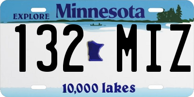 MN license plate 132MIZ