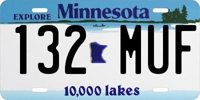 MN license plate 132MUF