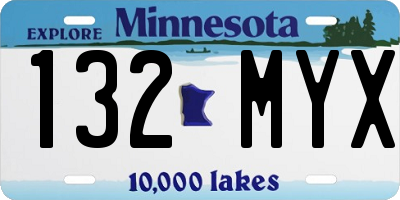 MN license plate 132MYX