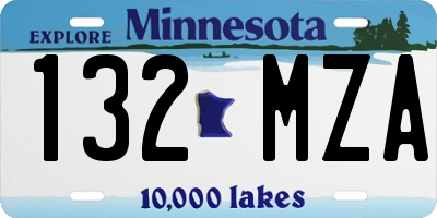 MN license plate 132MZA