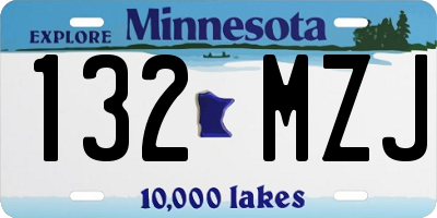 MN license plate 132MZJ