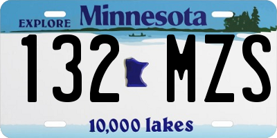 MN license plate 132MZS