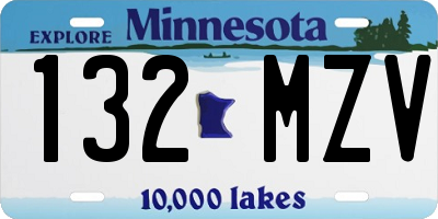 MN license plate 132MZV