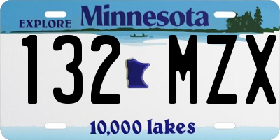 MN license plate 132MZX