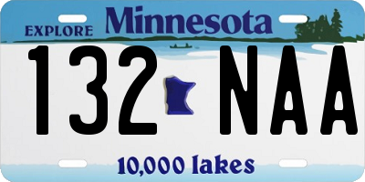 MN license plate 132NAA