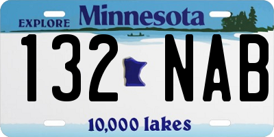 MN license plate 132NAB
