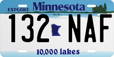 MN license plate 132NAF
