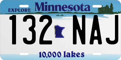 MN license plate 132NAJ
