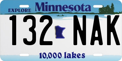 MN license plate 132NAK