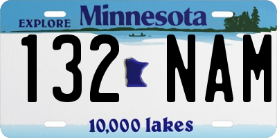 MN license plate 132NAM