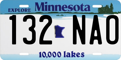 MN license plate 132NAO