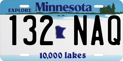 MN license plate 132NAQ