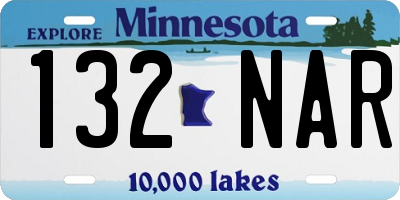 MN license plate 132NAR