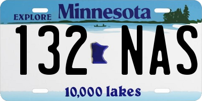 MN license plate 132NAS