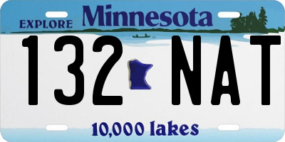 MN license plate 132NAT
