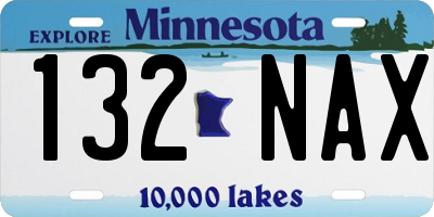 MN license plate 132NAX