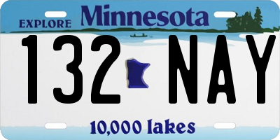 MN license plate 132NAY