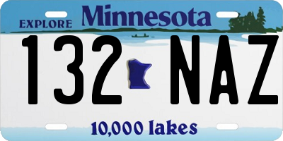 MN license plate 132NAZ