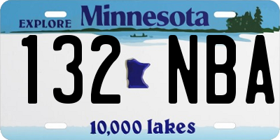 MN license plate 132NBA